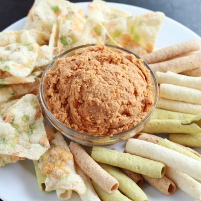 Roasted Red Pepper Hummus (with a Hint of Garlic)