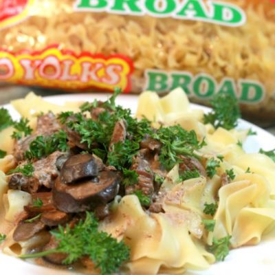 A Modern Take on Crock Pot Beef Stroganoff (Lightened Up)