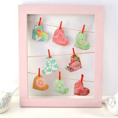 DIY Valentines Project:  Clothesline Heart Frame