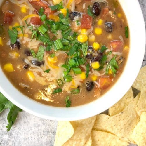 This refried bean soup is incredibly easy to make and also incredibly delicious!