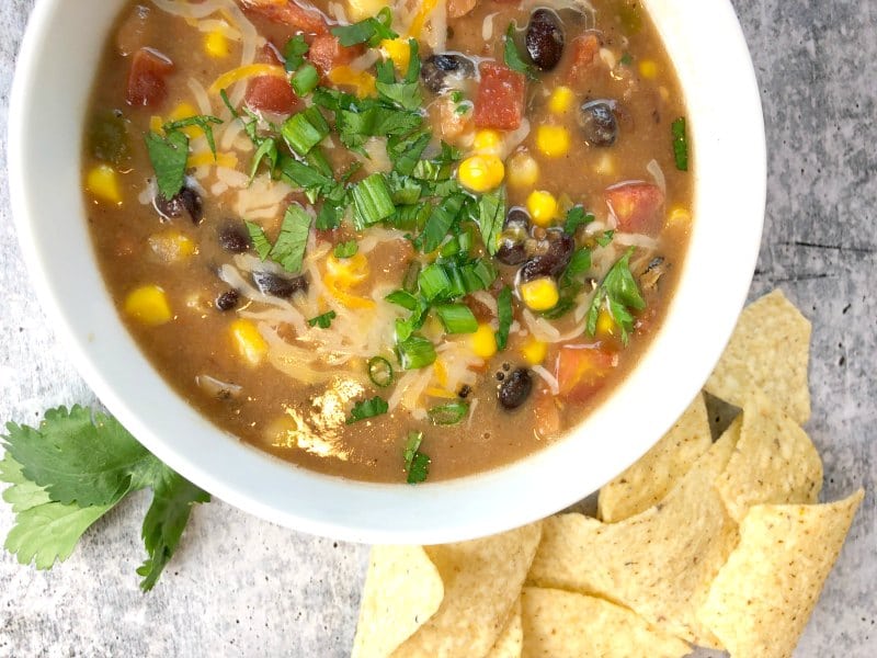This refried bean soup is incredibly easy to make and also incredibly delicious!