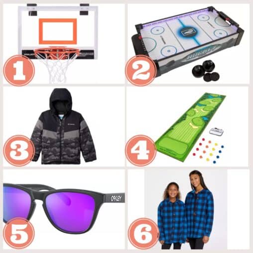 grid of six gift ideas for kids