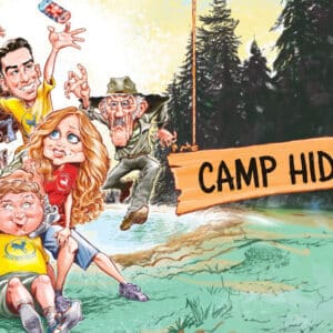 cartoon version of camp hideout movie poster