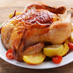 roasted chicken on a plate