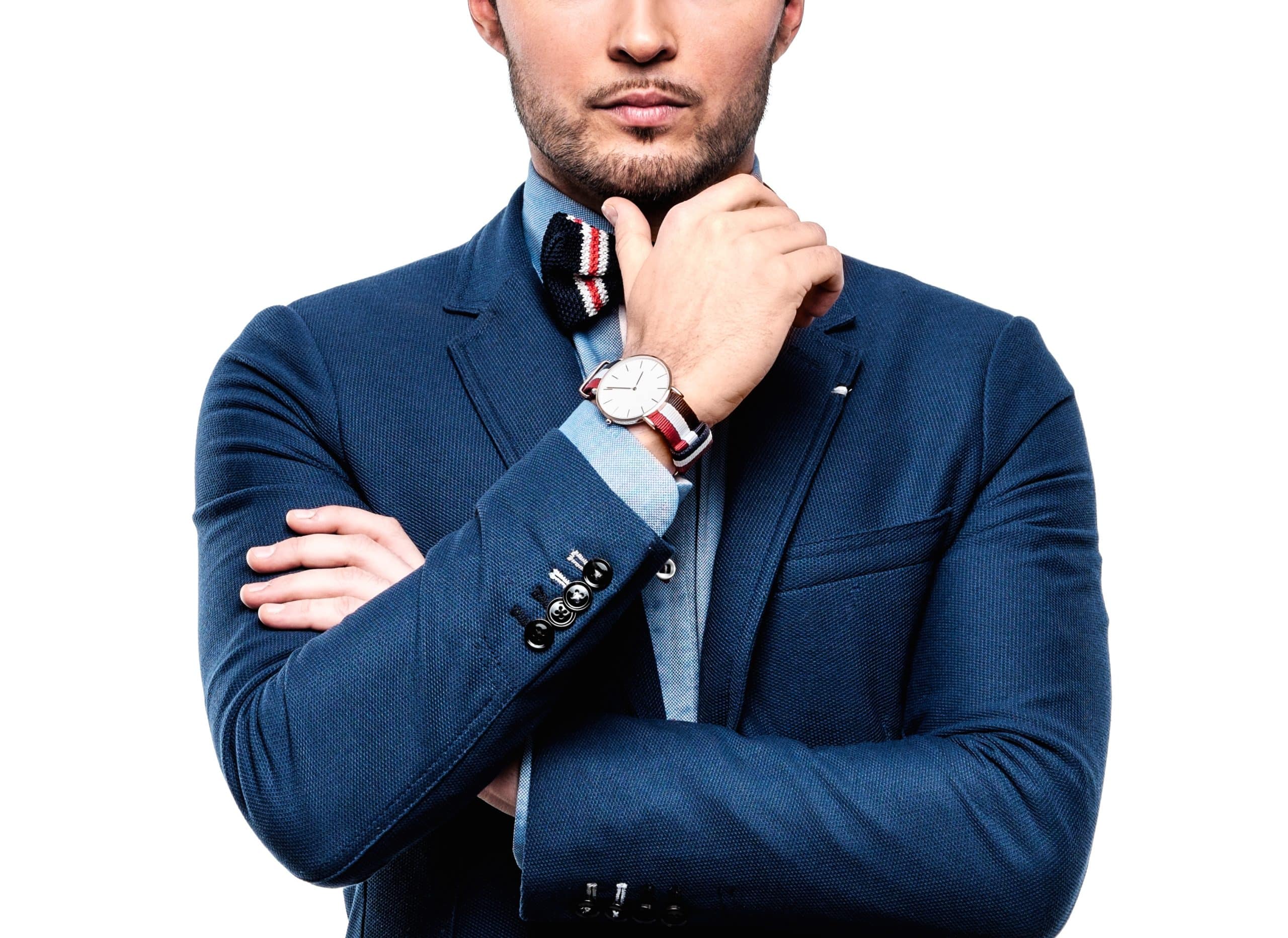 Sharp dressed fashionist wearing jacket and bow tie