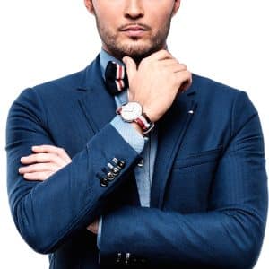 Sharp dressed fashionist wearing jacket and bow tie